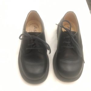 Aster Boys Black Leather Tie Up Shoes Size 25
